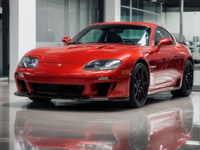 Auto painting process with technician preparing vehicle surface